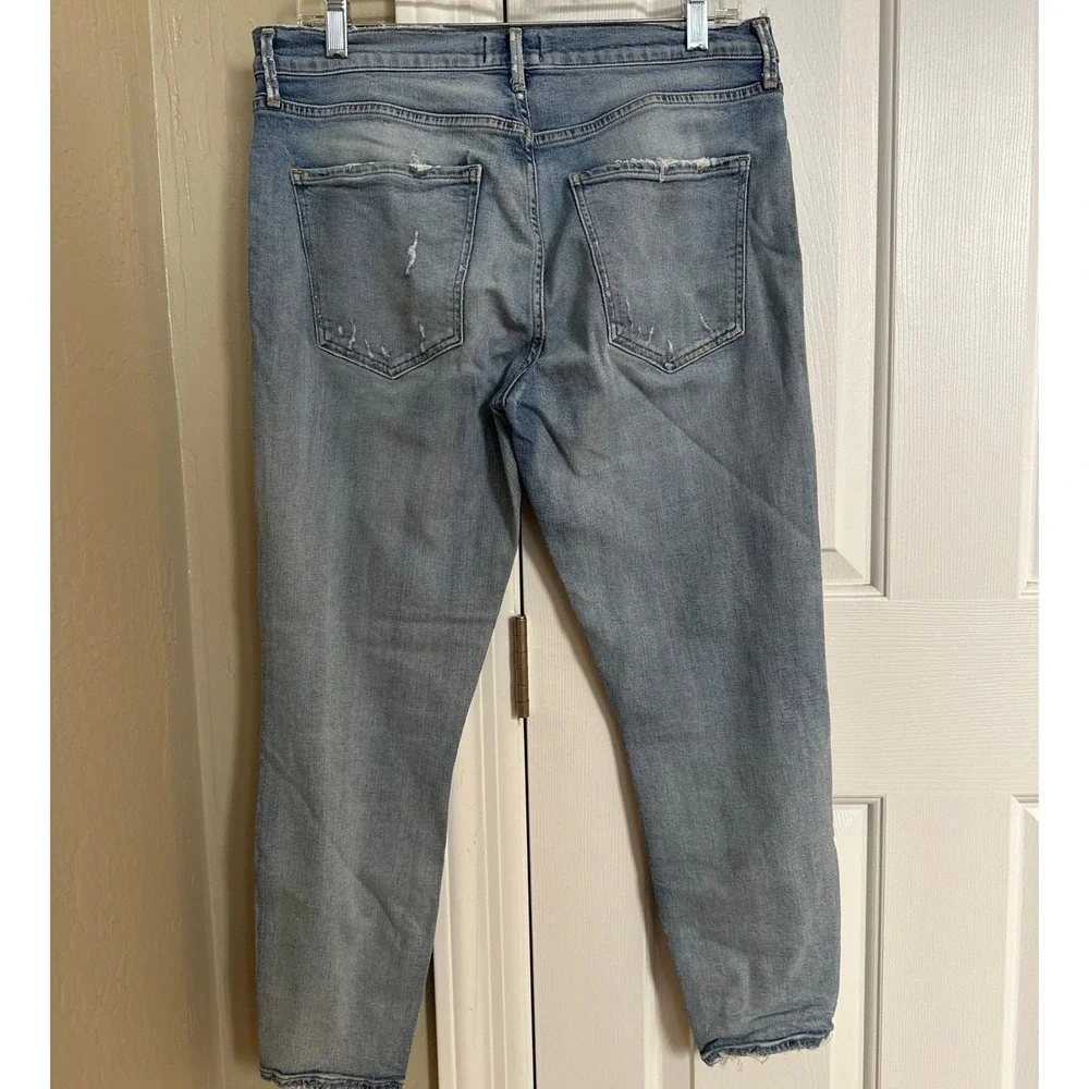 AGOLDE Sophie High Rise Skinny Crop Distressed Jeans Chewed Hem‎ - 31